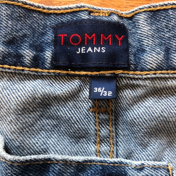 Vintage 90s Tommy Jeans Big Flag Mens Jeans 36x32 - Picture 8 of 12